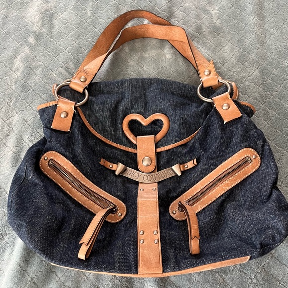 Y2K juicy couture denim leather‎ bag